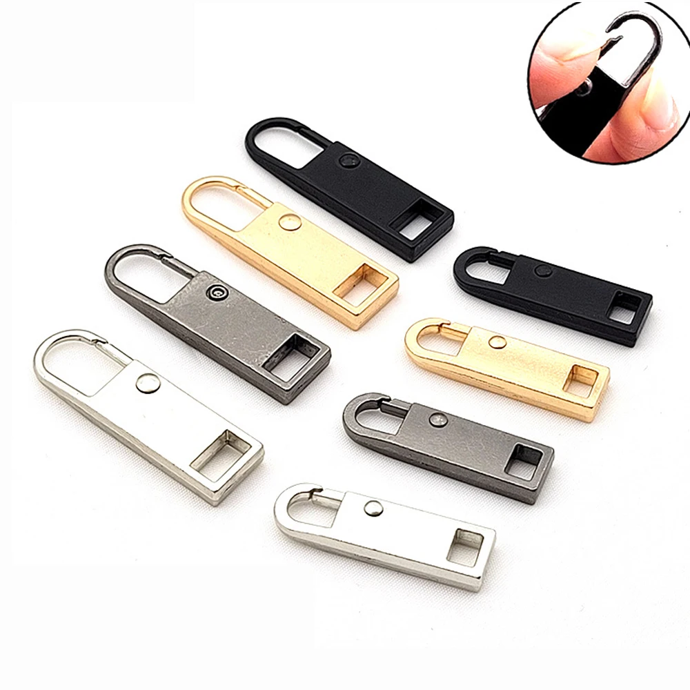 10Pcs-Zipper-Universal-Replacement-Slider-Metal-Detachable-Pull-Tabs ...