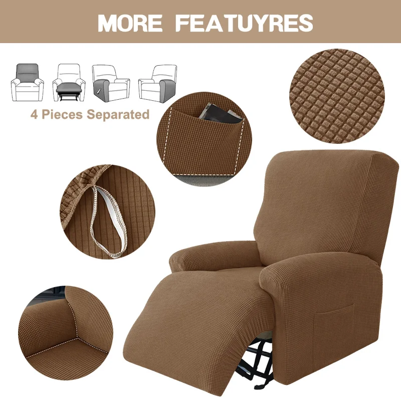 Polar Fleece Recliner Sofa Cover Elastic All Inclusive Boy Chair Cover Relax Armchair Sofa Cover Furniture Cover For Living Room 4