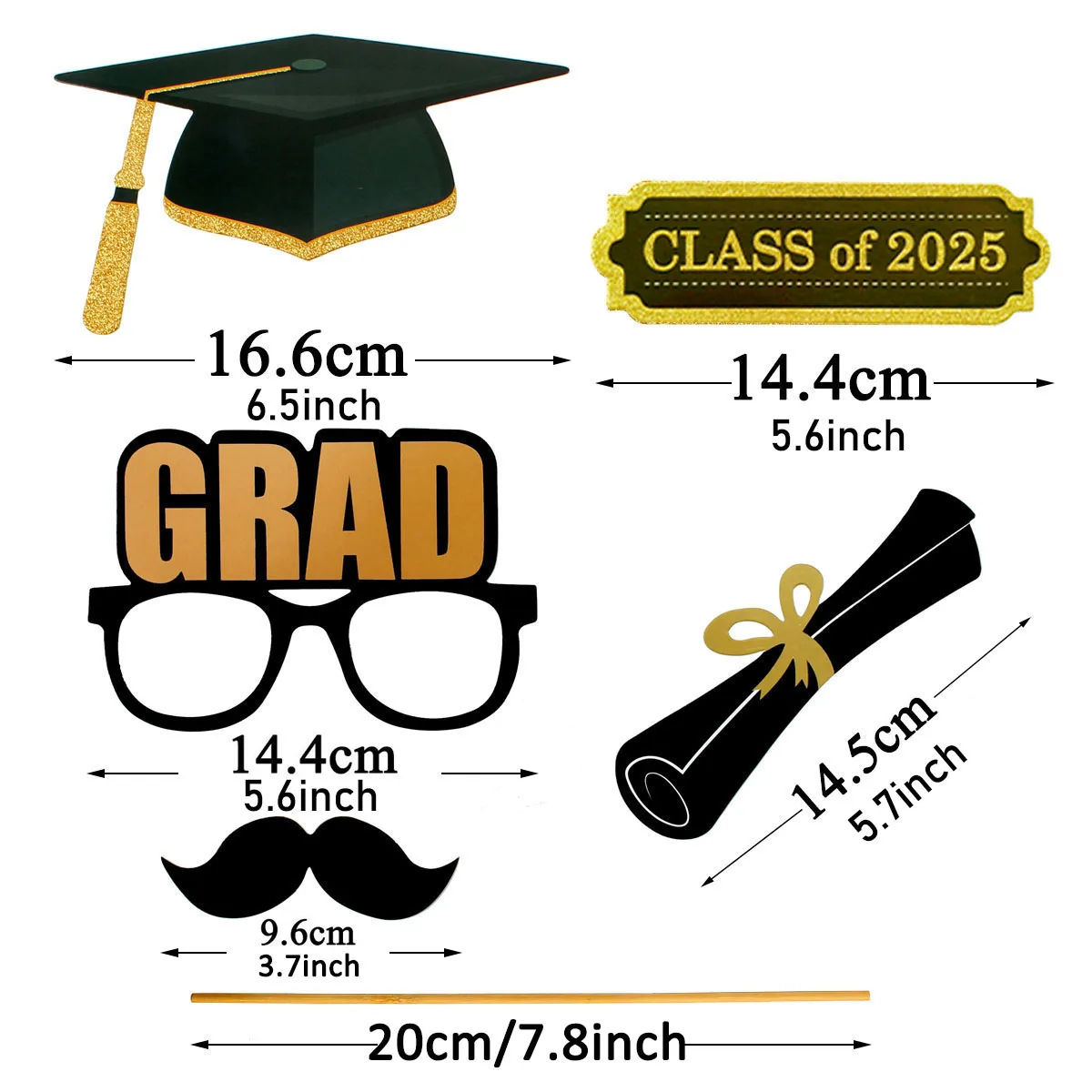 28pcs Paper Photo Booth Props Class of Graduation Party Decorations Photobooth Props Favors School Graduation Graduate party photo props