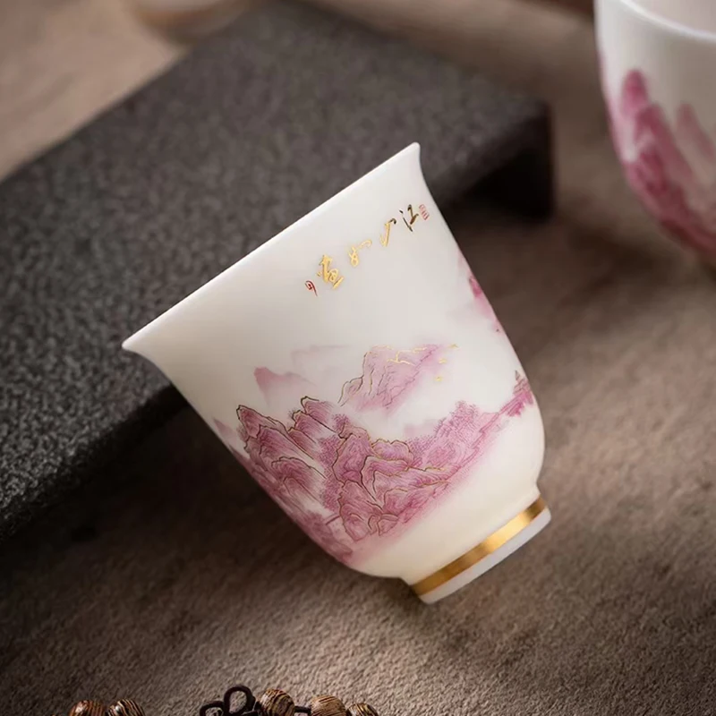 Beautiful Jingdezhen Vintage Chinese Aesthetic Porcelain Unusual Ceramic Glaze Hand Made Cup Tea Accessories For Oolong Puer
