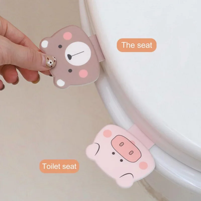 Strong Construction Toilet Lid Handle Easy to Install PP One Hand Operation Cartoon Seat Cover Lifter Household Supplies