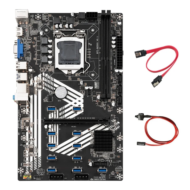 cheap pc motherboard B250S Mining Motherboard+Switch Cable+SATA Cable LGA1151 11XUSB3.0+1XPCIE 16X Slot DDR4 For ETH Miner Motherboard best pc motherboard for music production