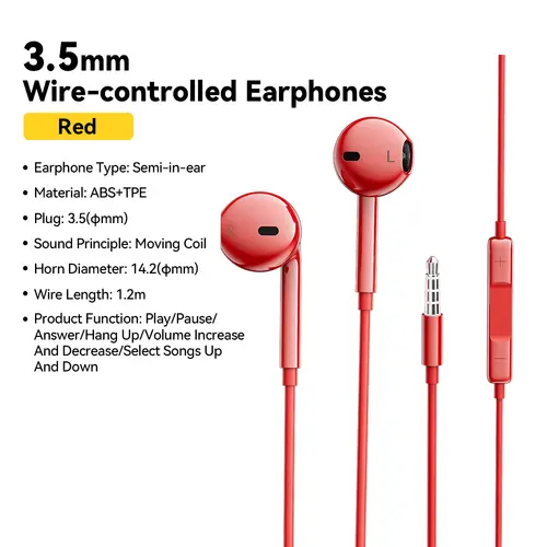 Essager 3.5mm Wired Headphones In Ear Headset Wired Earphones with Microphone Stereo Earbuds Sports In-line Control For Phones - Image 7