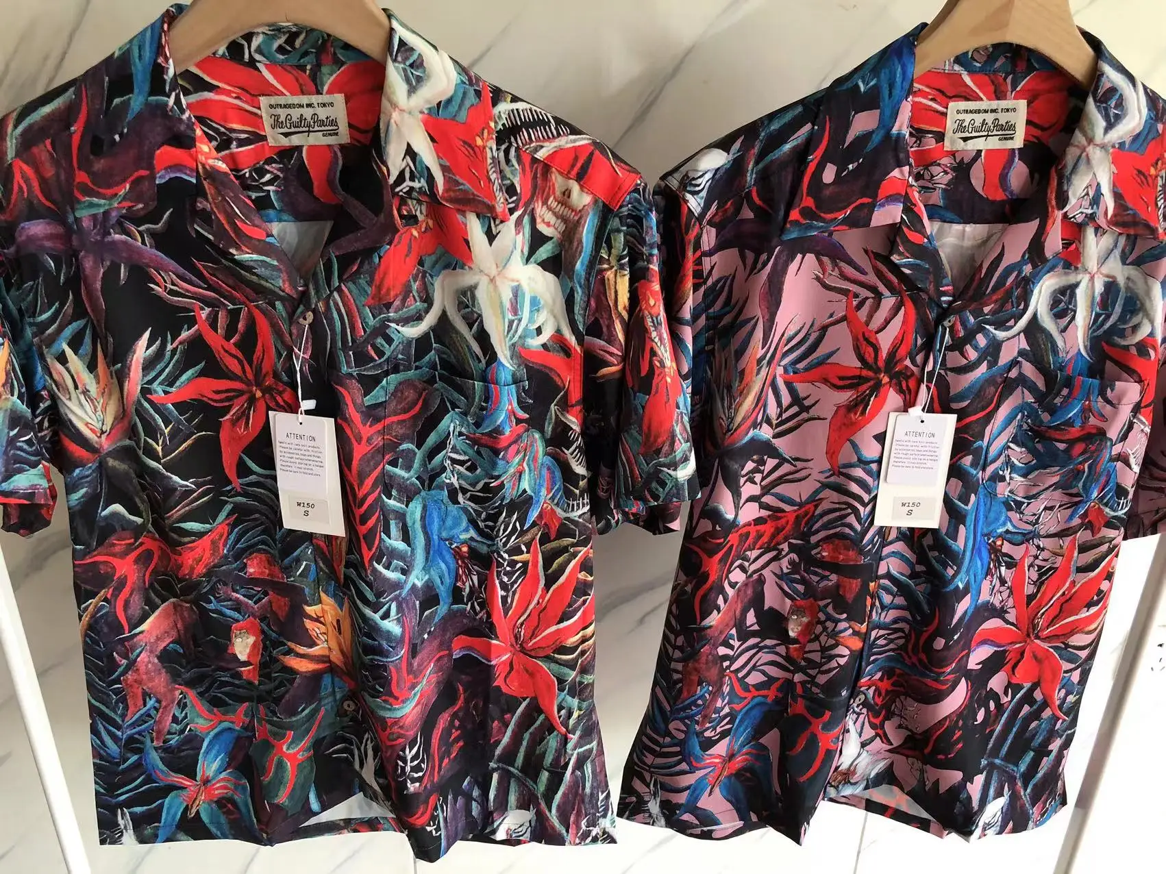 

New Style Wacko Maria Shirt For Men Women Hawaii Beach Summer Style Top Maple Leaf Printing Shirts