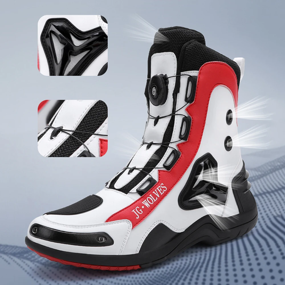 Motorcycle Shoes Man Studded Motorcycle Boots Waterproof Wear-Resistant Motocross Anti-Fall Equipment