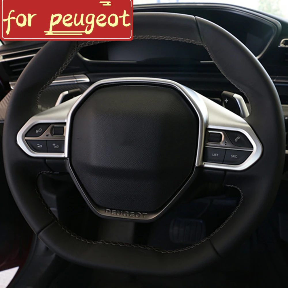 For Peugeot 3008 4008 5008 GT 2017 -2023 3008GT 5008GT Car Steering Wheel Button Panel Trim Cover Accessories