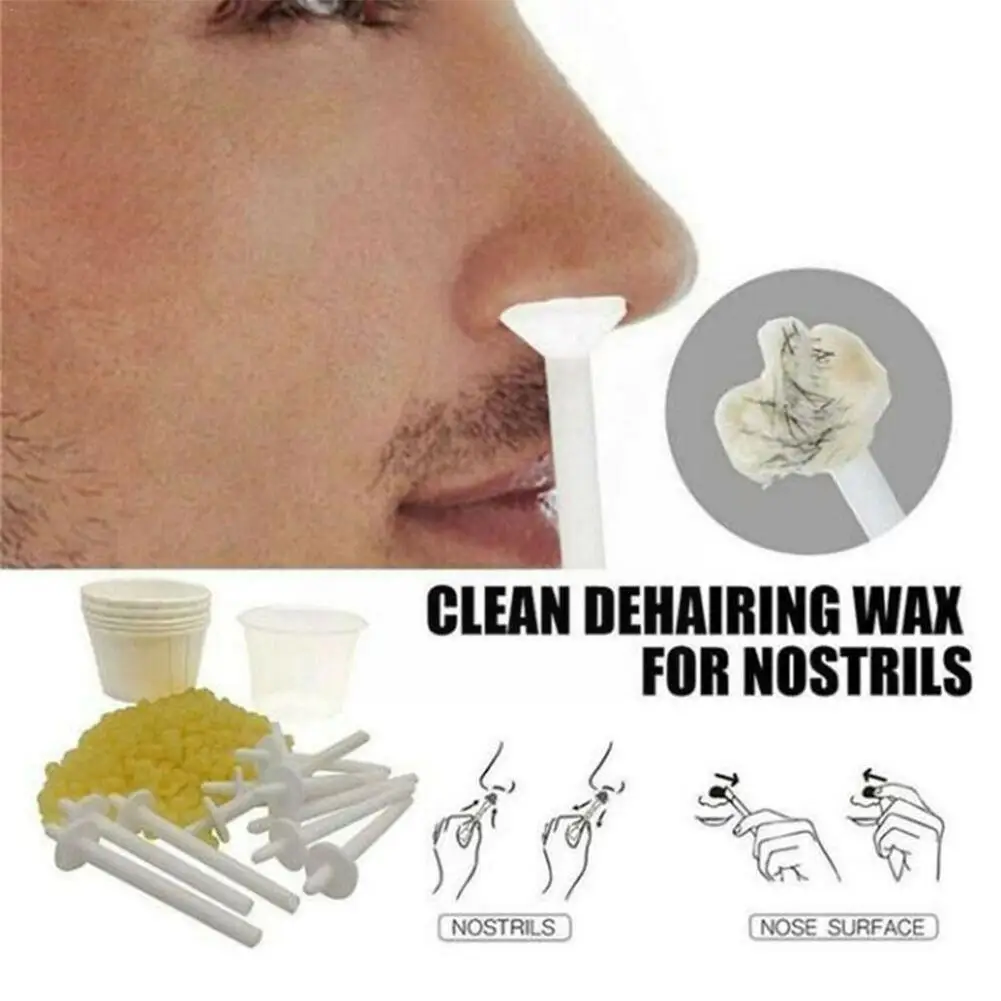 

Nose Ear Hair Removal Depilation Wax Dipping Pot Hair Waxing Kit Cleaning Removal Bean Hair Nostril Nose Remove J9D2