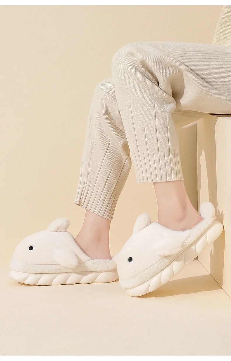 Cotton Shark Plush Women Slippers - true deals club