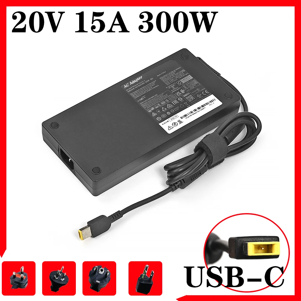 Adaptador ac Carregador Ad300sdc3a 300w para Lenovo Thinkpad 20v 15a R9000p R9000k Y9000k 5a10w86289 Fonte de Alimentação Portátil