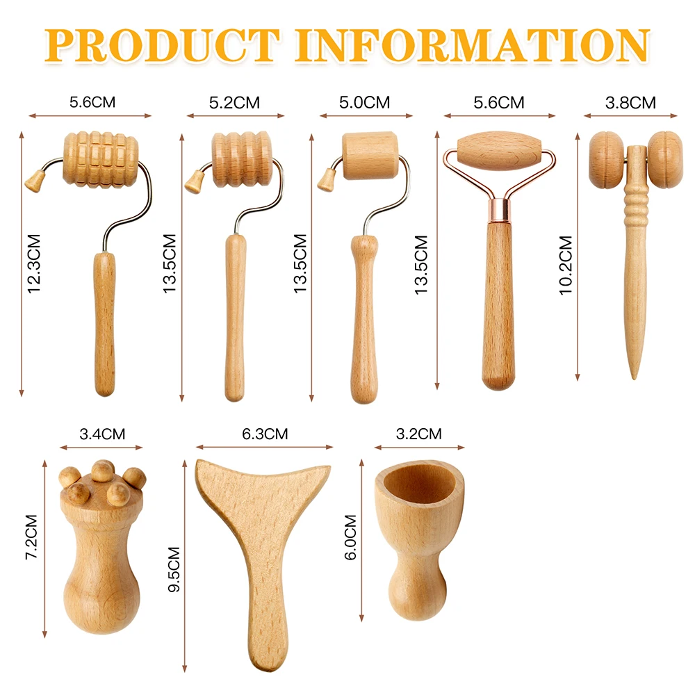Facial Lifting Stick Wrinkle Remover Wooden Face Spa Massager Maderoterapia Face Slimming Massage Roller Wood Therapy Gua sha