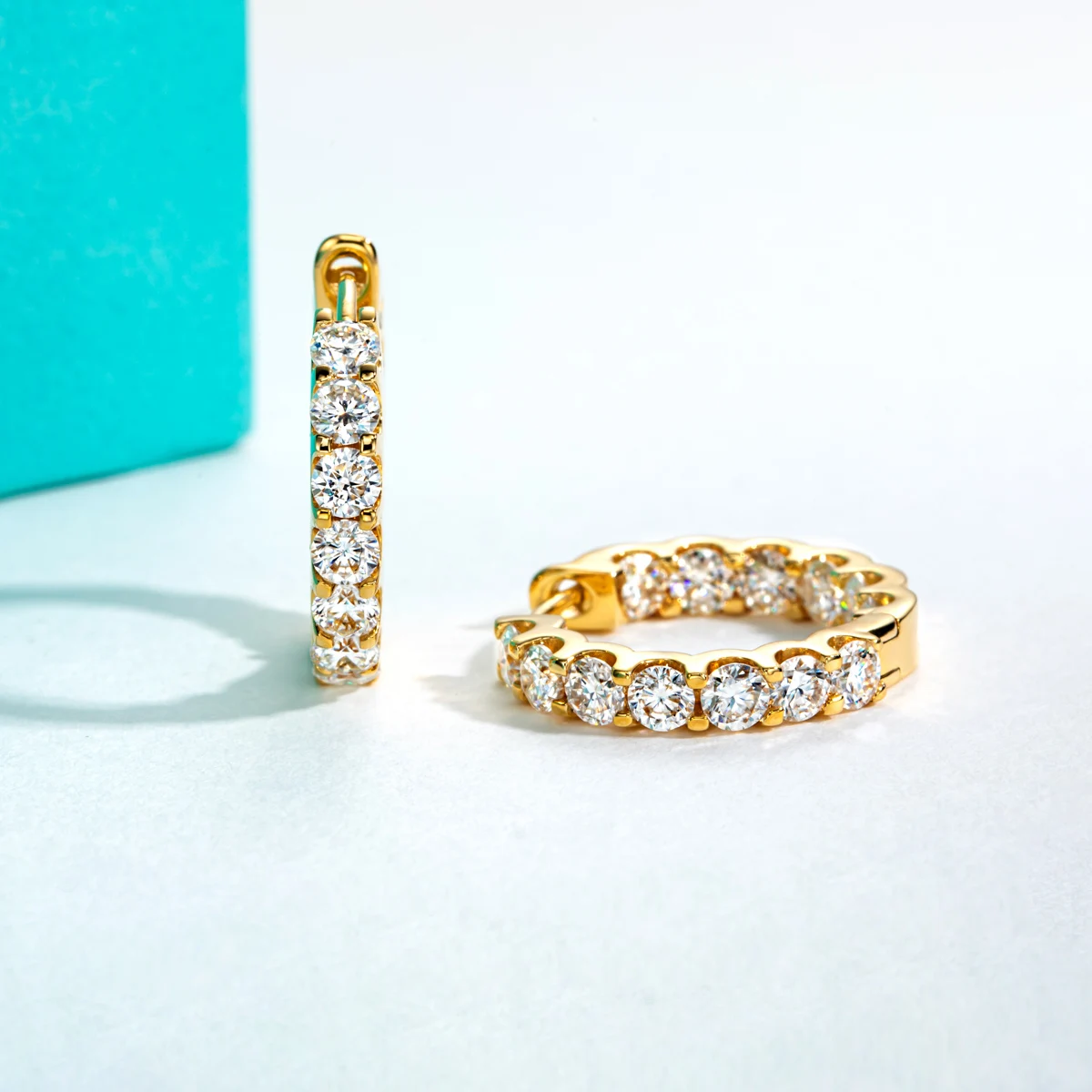AnuJewel 3mm 2.6cttw D Color Moissanites Hoop Earrings 925 Sterling Silver Luxury Huggie Earring for Women Jewelry Wholesale 5
