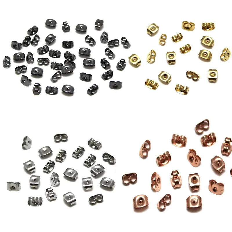 100 Stück Edelstahl-Ohrringe, Stopper, Schmetterlings-Ohrstöpsel für DIY-Schmuckherstellung, Ohrringe, Bastelzubehör