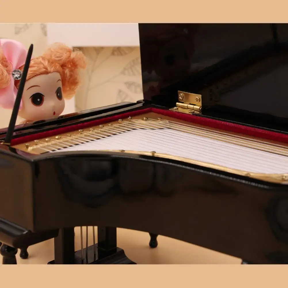 Mini Piano with Stool Musical Instrument Model Collection Decorative Ornaments Display Decor Miniature Retro Piano Set