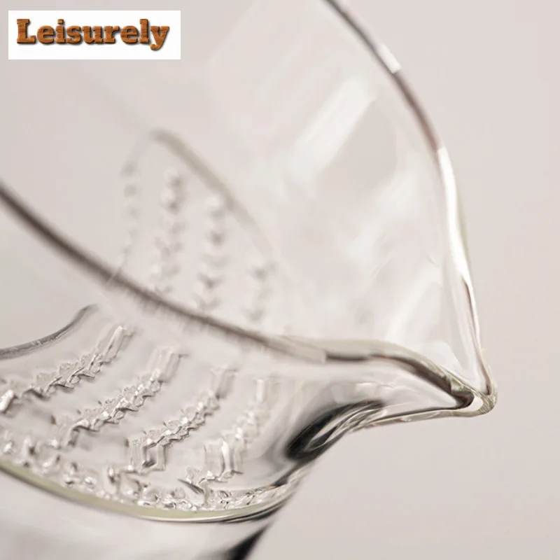 460ml Japanese Style Crescent Glass Fair Cup Thickened Heat-resistant Tea Pitcher Transparent Tea Separation Filtration Mugs