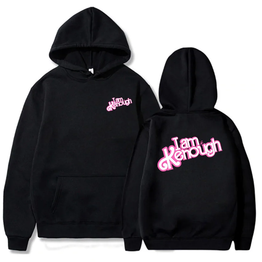 

I Am Kenough Barbenheimer Hot Pink Hoodies Long Sleeve Casual Mens Sweatshirts Hooded Comfortable Soft Pullovers Male