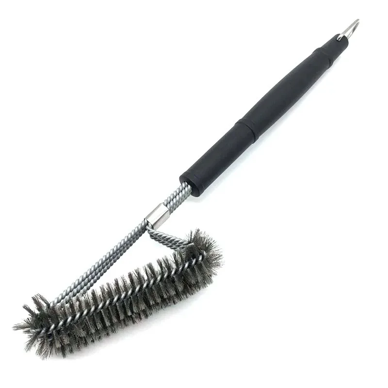 Grill Cleaning Brush BBQ Tool Grill Brush 3 Stainless Steel Brushes In 1 Bbq Accessories Best Cleaner Barbecue