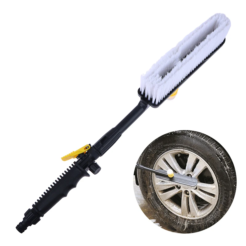 

Car Wash Brush Auto Exterior Retractable Long Handle Water Flow Switch Foam Bottle Car Cleaning Brush