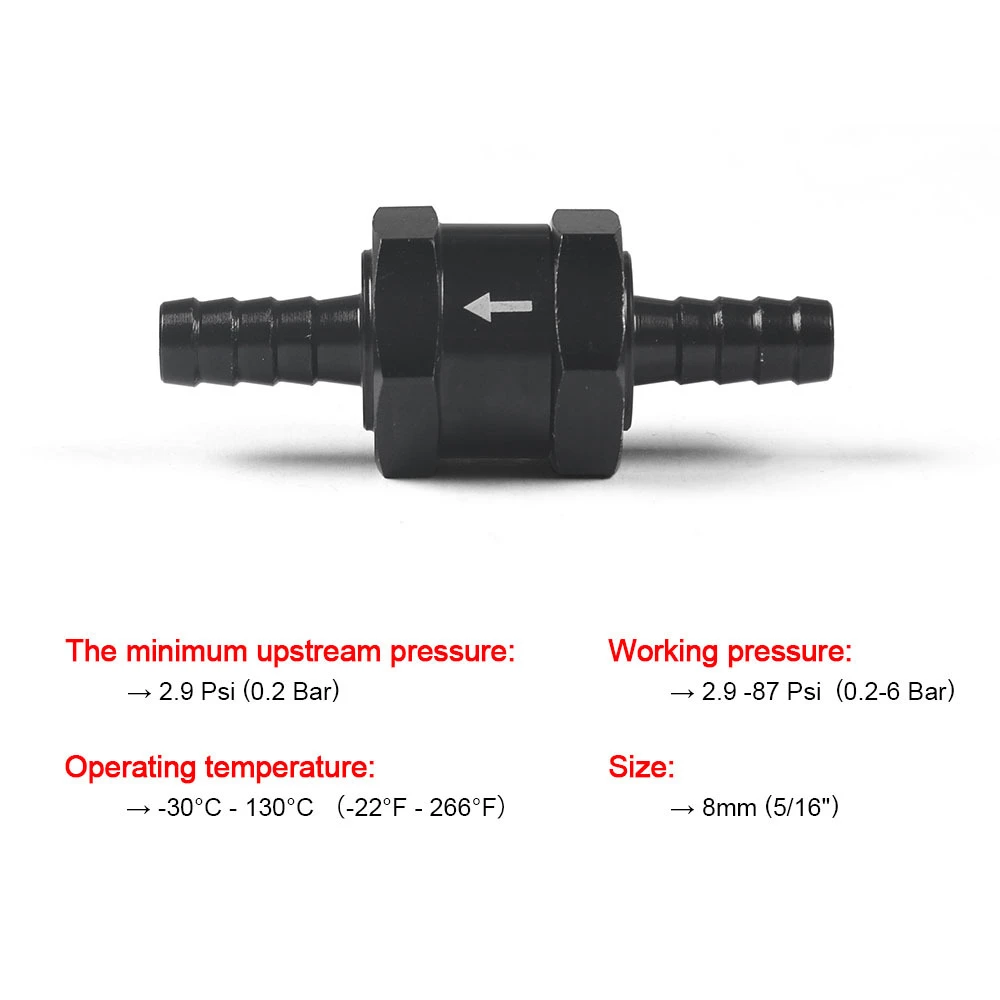 Fuel Check Valve 1pcs Universal Fuel Non Return Check Valve 6/8/10/12mm Aluminium Alloy Petrol Diesel Water Fuel Line One Way For Peugeot Renault