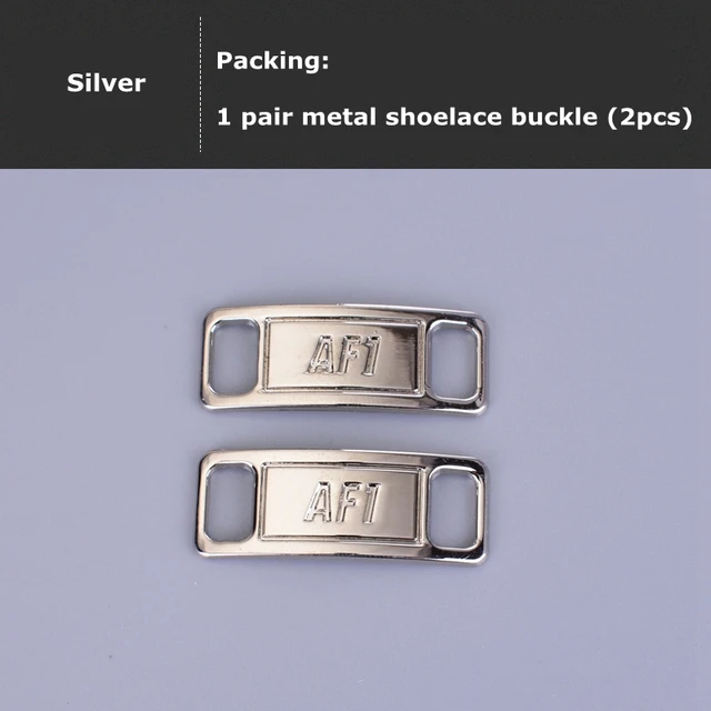 2pcs/pair AF1 Shoelaces buckle Shoelace Buckle Metal Shoelaces Accessories Metal Lace Lock DIY Sneaker Kits Metal Lace Buckle Silver