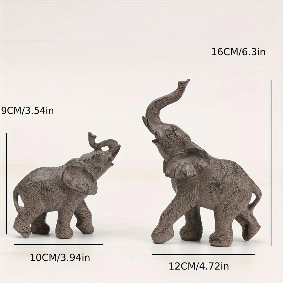 2 Stück/Set, Elefantenstatue, Dekoration, Geschenke für Mütter, Elefantengeschenke für Frauen, Heimdekoration, Büro, Bücherregal, TV-Ständer, Wohnzimmer – Detail 10