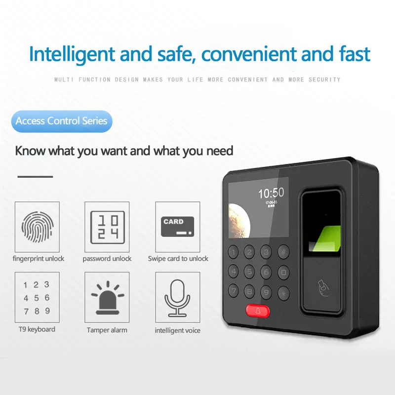 employee attendance 2.4'TFT Biometric Fingerprint Access Digital RFID Reader Password fingerprint sensor