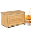 Bamboo Bread Storage Box With Lid,Household Kitchen Counter Large Capacity Food Storage Box,Top Floor Can Hold Sundries 1
