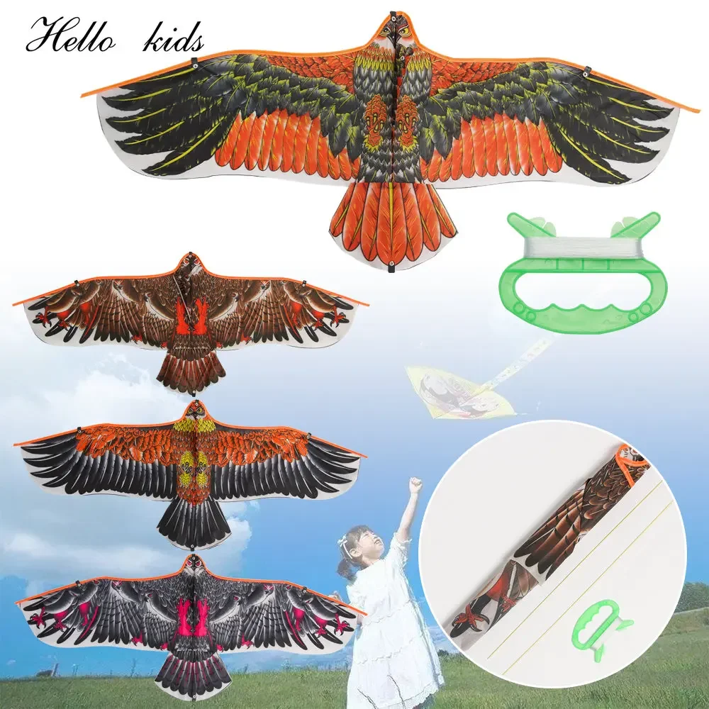 

1.1m Eagle Kite With 30 Meter Kite Line Large Eagle Flying Bird Kites Children Gift Family Trips Garden Outdoor Sports DIY Toy