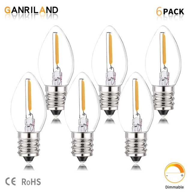 C7 ampoule led, genixgreen 0.5w lumière de bougie ampoules, ambre