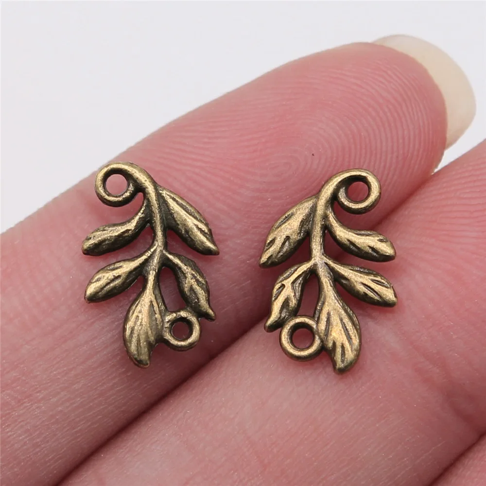 20pcs Plant Tree Leaf Charms DIY Retro Jewelry Bracelet Necklace Charms Pendant For Jewelry Making 