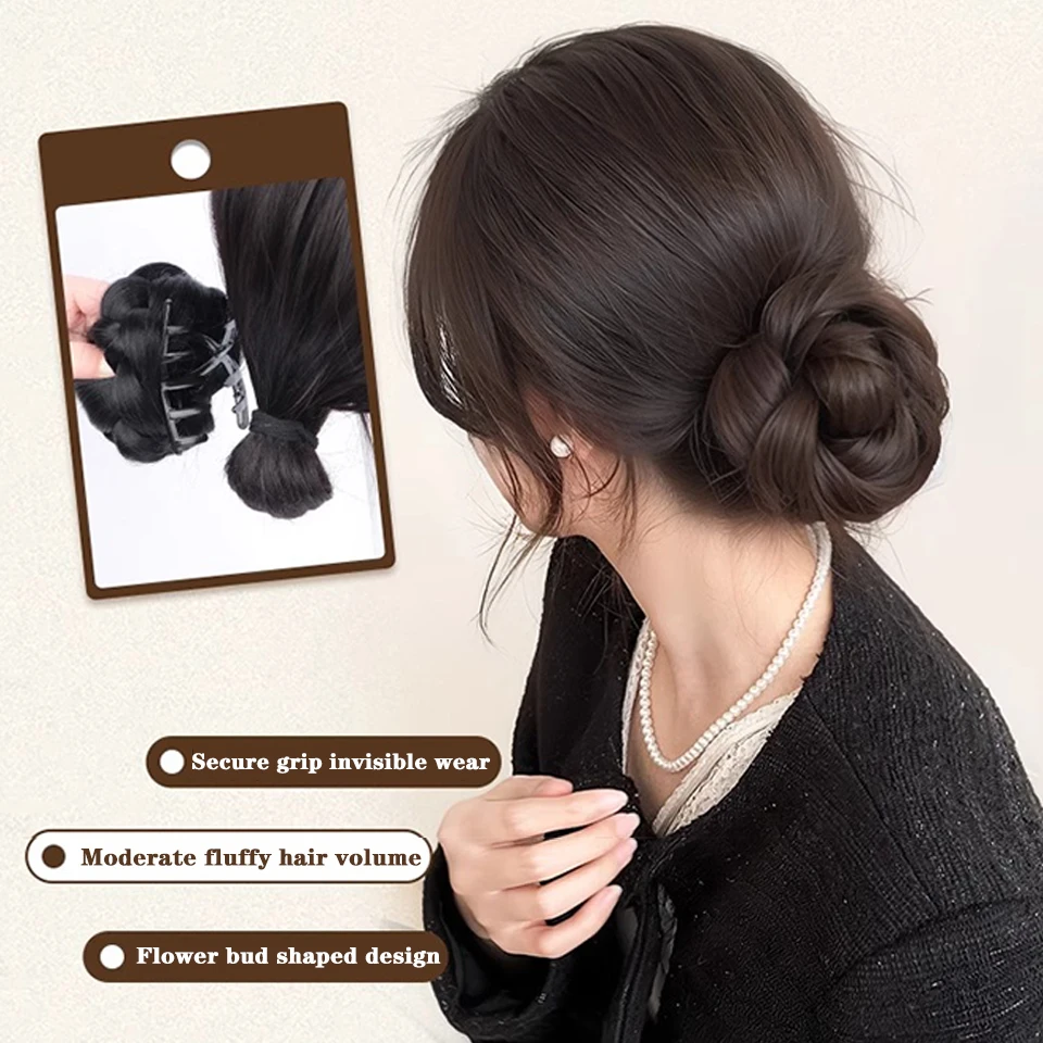 Synthetic Hair Wig for Women Fried Dough Twists Ball Hair Bun