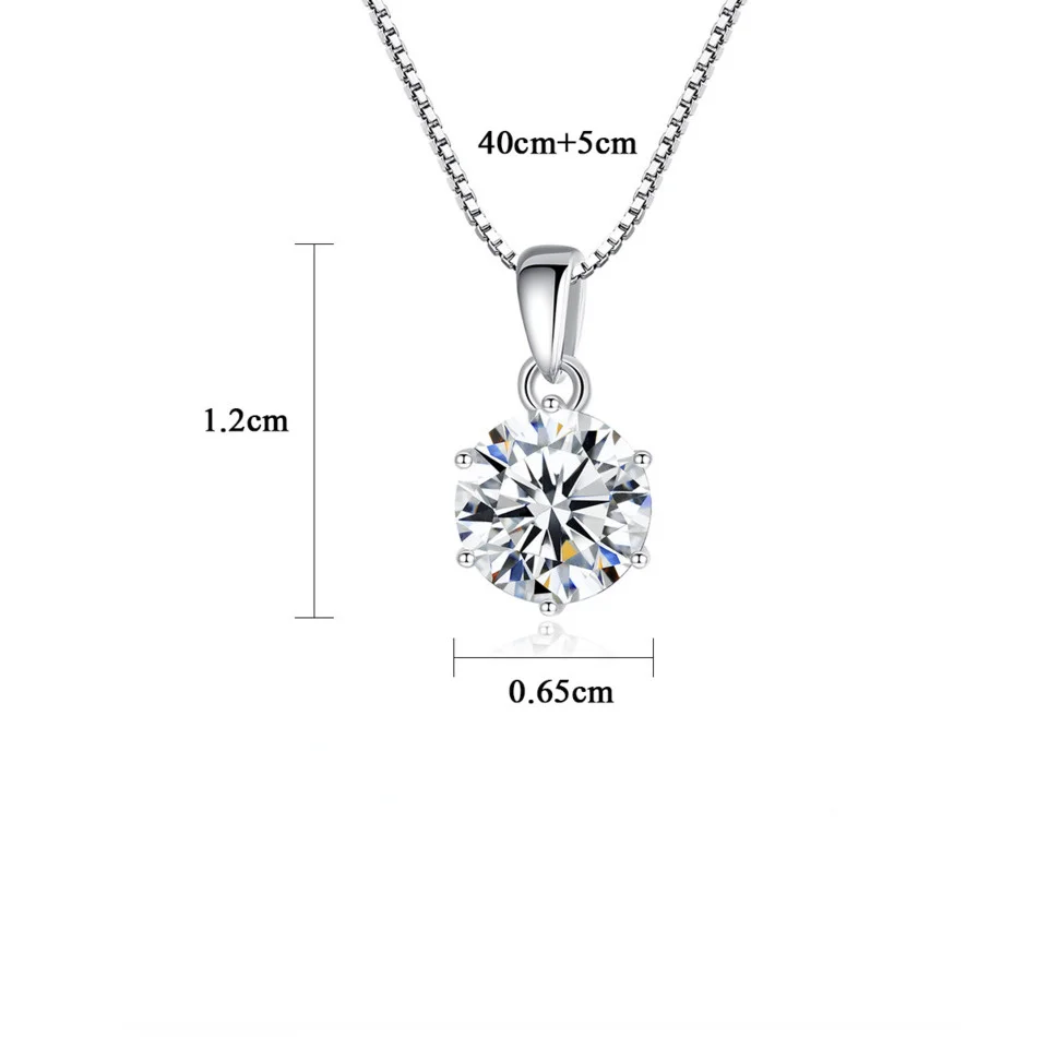 Tancise Collana con ciondolo in vera moissanite da 1 ct per donna Gioielli da sposa in argento sterling di alta qualità_voghion.com