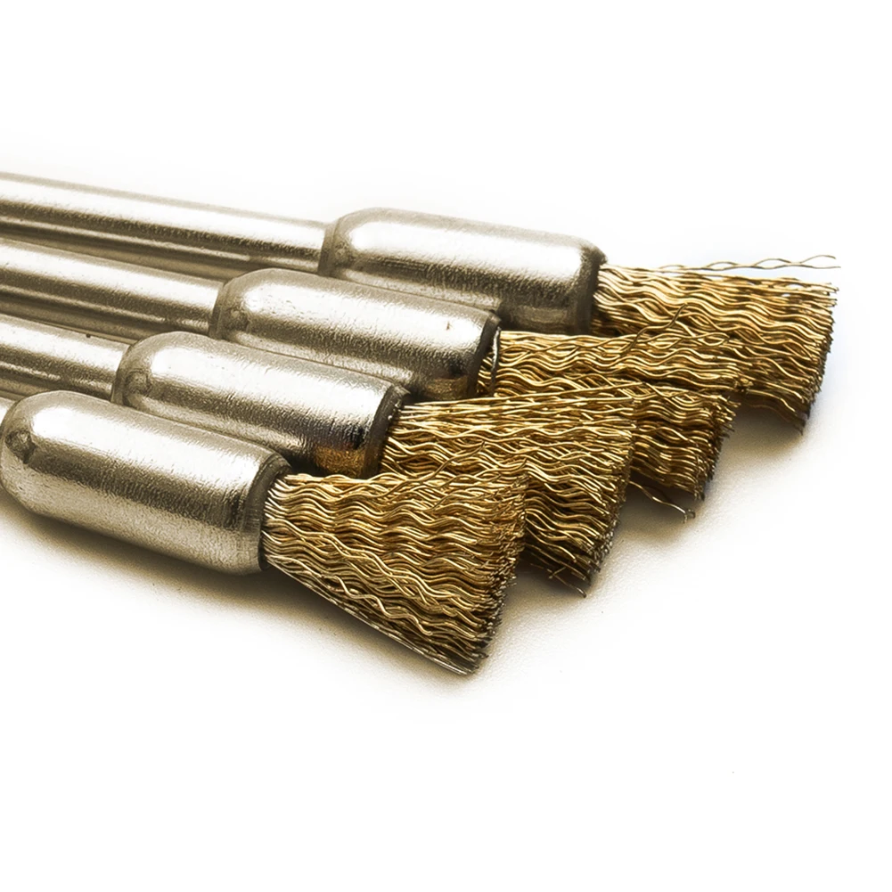 Home Brass Wire Brushes Replacement Rotary Workshop Pencil Polishing Tool Wheel 15Pcs Equipment Durable Reliable