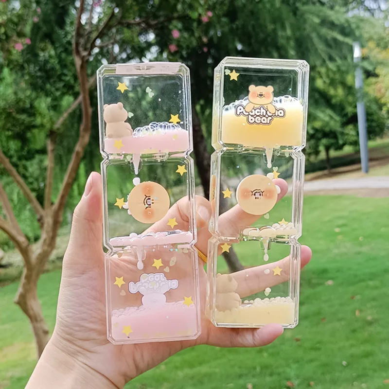 

Creative Cherry Blossom Oil Drain Tabletop Ornaments Cure Decompression Small Items Water Drops Liquid Hourglass Birthday GiftS