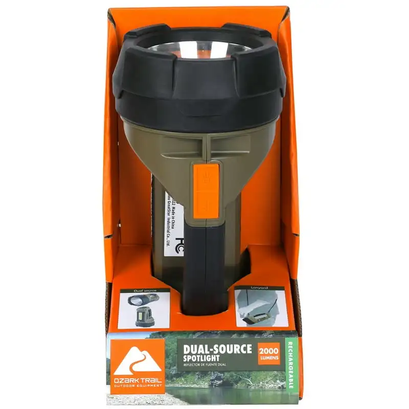 

Lumen Dual Source LED Rechargeable Spotlight with 5000 mAh Power Bank, Olive Folding wagon Gas pimienta defensa personal Camping