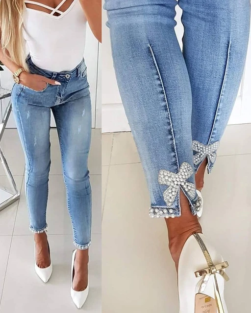 Fashion Skinny Jeans Female Summer Casual Pants Trousers Ladies