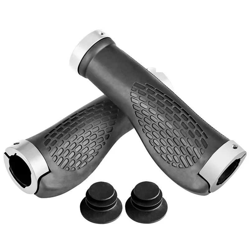 Ergonomic Anti-Skid Double Lock Bicycle Handlebar Grips - Black, Gold, Blue