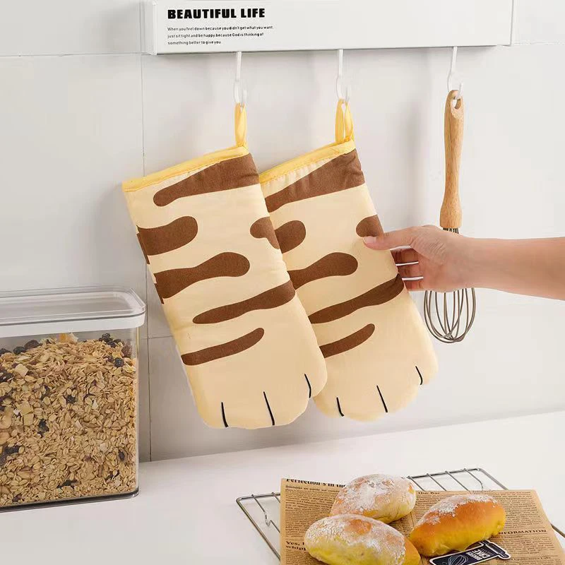 Kitchen Gloves Single Microwave Cotton Cat Paws Oven Insulation Baking Supplies
