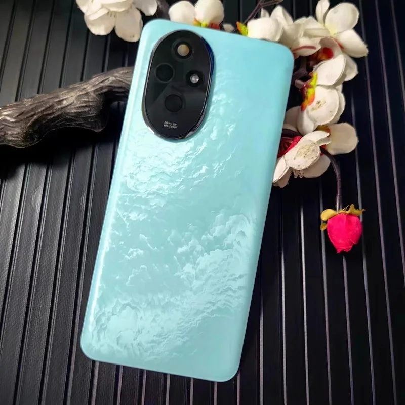 아너200프로 200Pro 배터리 백 커버, 아너 200 프로 후면 하우징 유리 케이스 교체, 휴대폰 수리 부품 + 카메라 렌즈