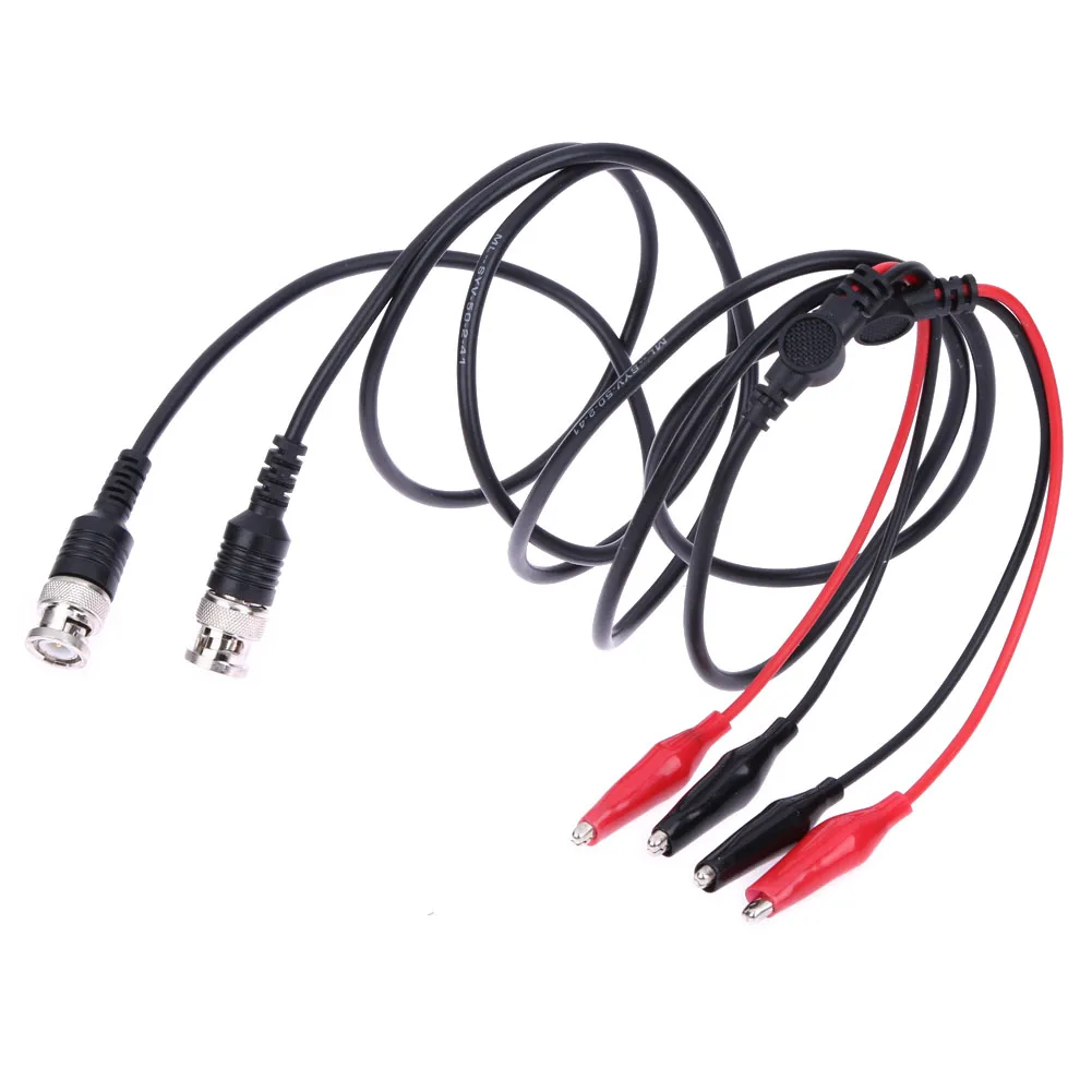 2 Pcs 110cm BNC Q9 To Double Alligator Clip Cables Connector Test Cable Probe Leads BNC Test Leads Kit for Electrical Working