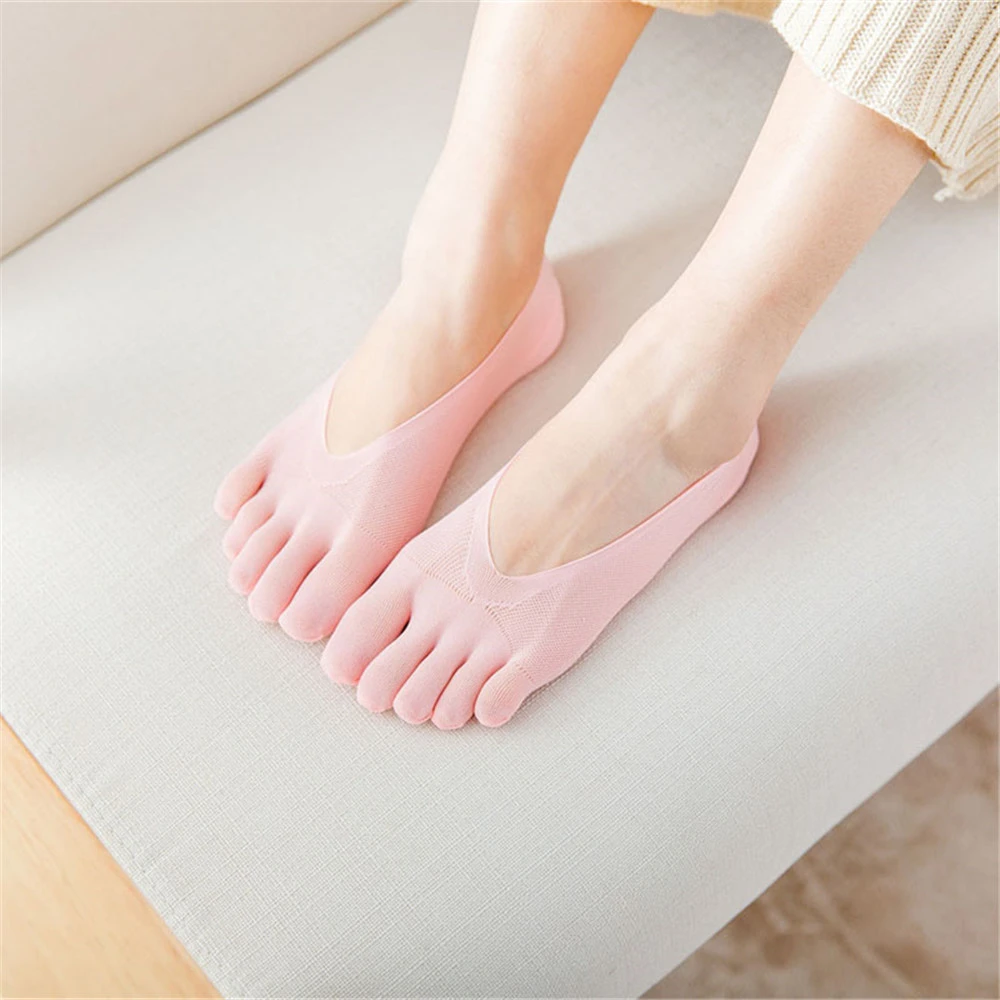 Damen Sommer Fünf-Zehen-Socken Ultradünne Lustige Unsichtbare Zehensocken Silikon Rutschfeste Anti-Reibungs-Fußschützer – Detail 32