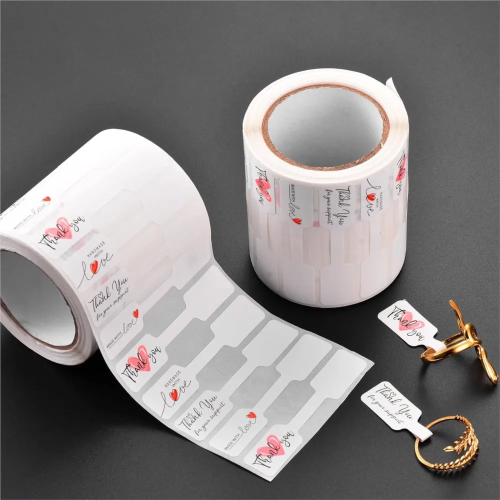 500 teile/los Papier Preisschilder Selbstklebende Aufkleber Schmuck Etiketten Ring Halsketten Armbänder Haar Display Verpackung Zubehör