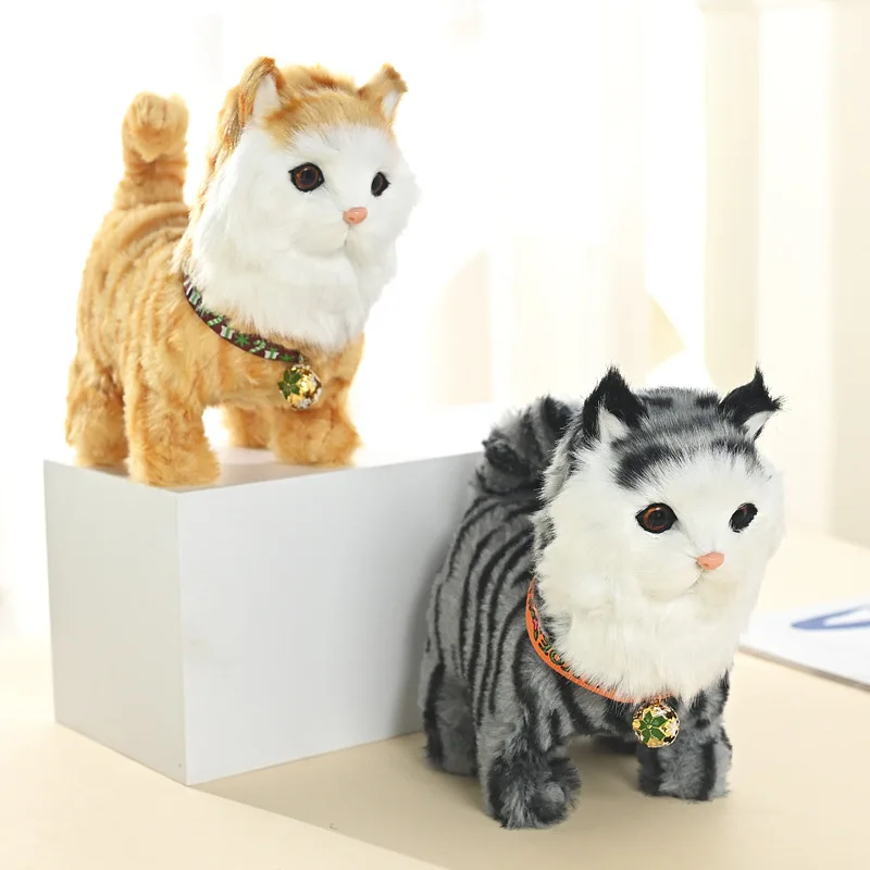1Pcs Hot Funny Electric Cat Pet Electronic Plush Cat Toy Sing Song Music Animal Walk Bark Kid Toy Festivals Birthday Gift