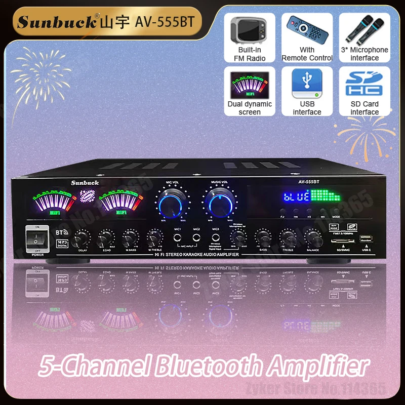 Усилитель звука с динамическим экраном 110/220 В 555BT 298BT Hi-Fi стерео цифровой Bluetooth усилитель для дома автомобиля караоке театра макс. 2500 Вт Усилитель звука с динамическим экраном 110/220 В 555BT 298BT Hi-Fi стерео цифровой Bluetooth усилитель для дома автомобиля караоке театра макс. 2500 Вт