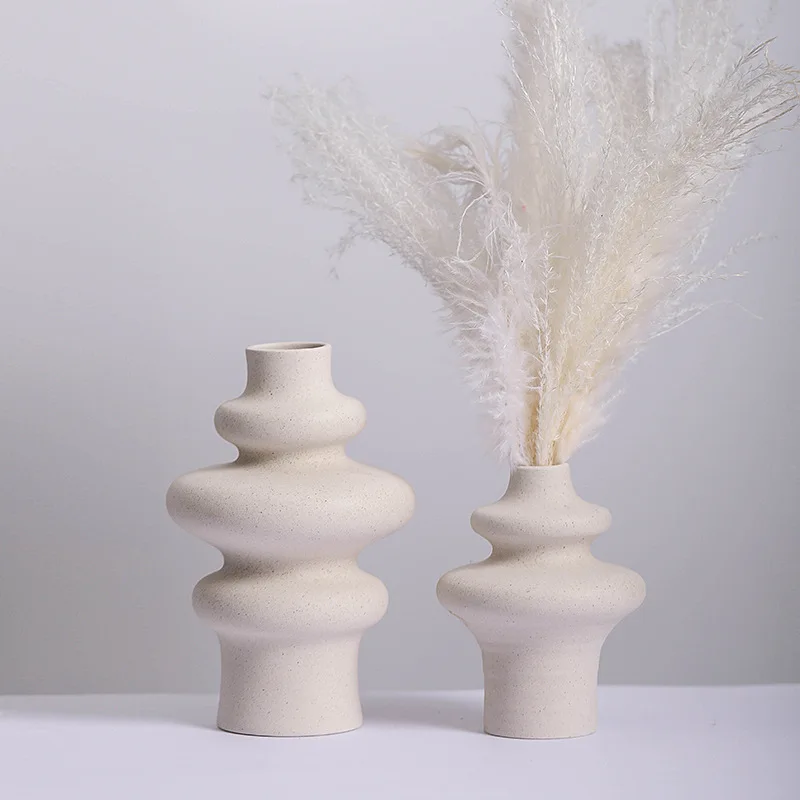 

Flower Vase White Plain Fired Ceramic Vase Spotted Glaze Hydroponic Dry Flower Vessel Creative Home Decor