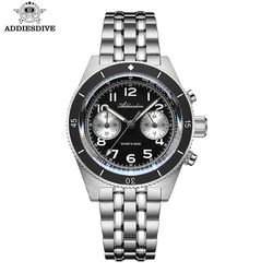 ADDIESDIVE Men Fashion Watches 20Bar Waterproof Sapphire Glass BGW9 Super Luminous Multifunctional Chronograph Quartz Watches
