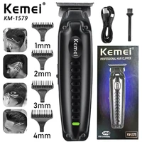 Kemei KM-1579 Electric Hiar Clipper Professional Cordless Hair Trimmer Barber USB Rechargeable Haircut Machine Mens Clipper 1