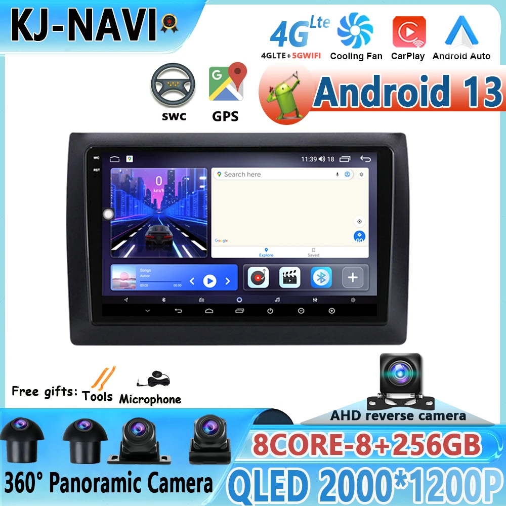 

DSP IPS Android 13 Car Radio Cassette For Fiat Stilo 2010 Car Multimedia GPS Navigation player Carplay video player 4G Lte BT