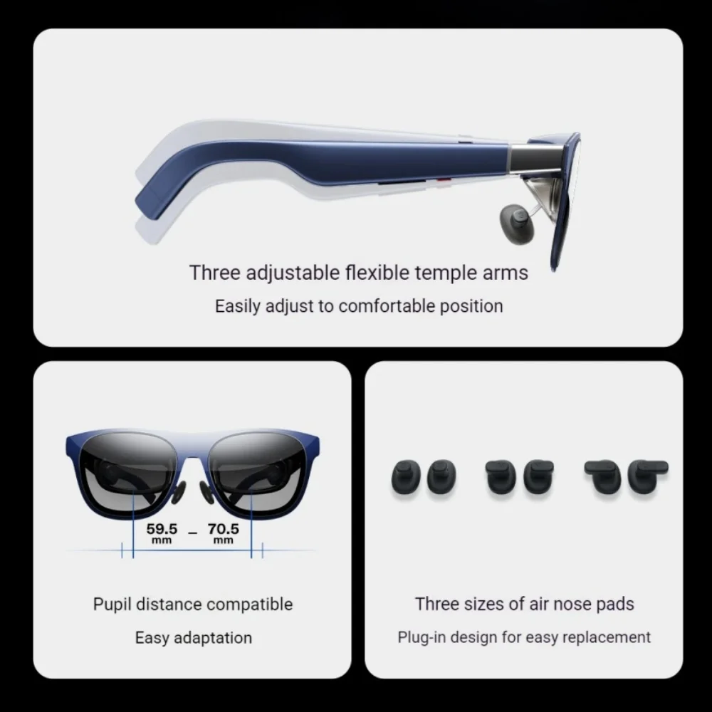 Occhiali AR intelligenti XREAL 1S: Native da 2D a 3D, 3DoF Spatial Hover, schermo gigante portatile da 500", 52 ° Visualizzazione del film FOV - immagine 3