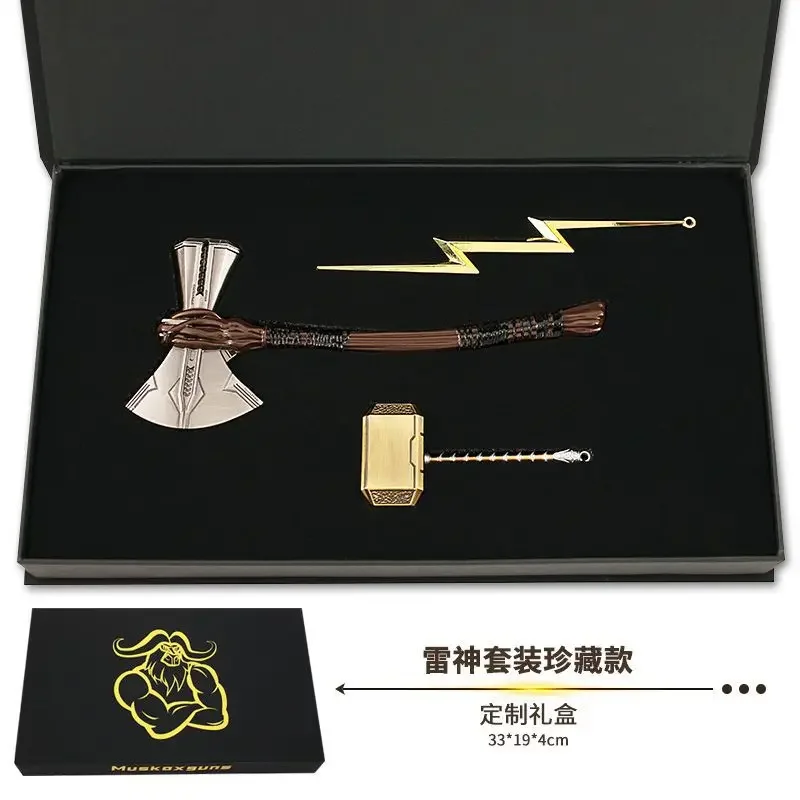 Thor: Love and Thunder Weapon Stormbreaker Mjolnir Thunderbolt Anime Weapon Model Keychain Katana Swords Samurai Toys for Boy 2
