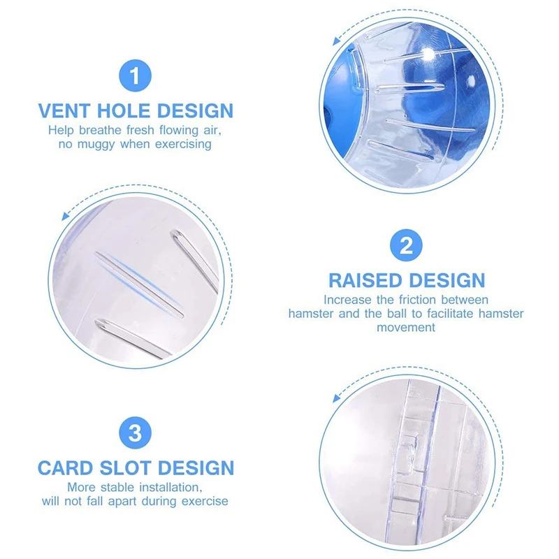 Hamster Large Running Fitness Ball Transparent Hamster Ball Special Toy Is Light and Breathable for Small Animals-C Y